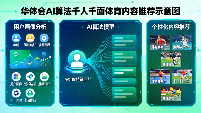 华体会AI算法实现千人千面体育内容推荐示意图